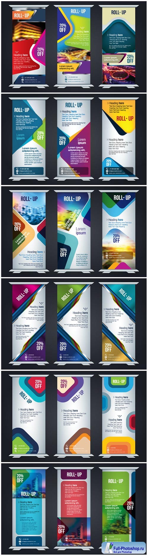 Vertical roll up design template for corporate business