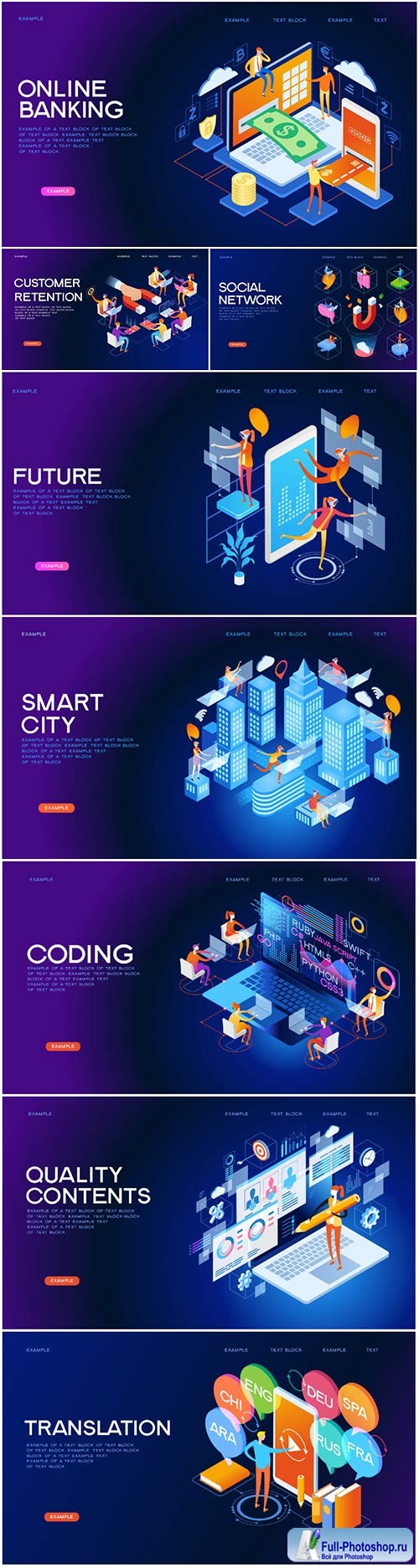 Business 3d isometric vector illustration