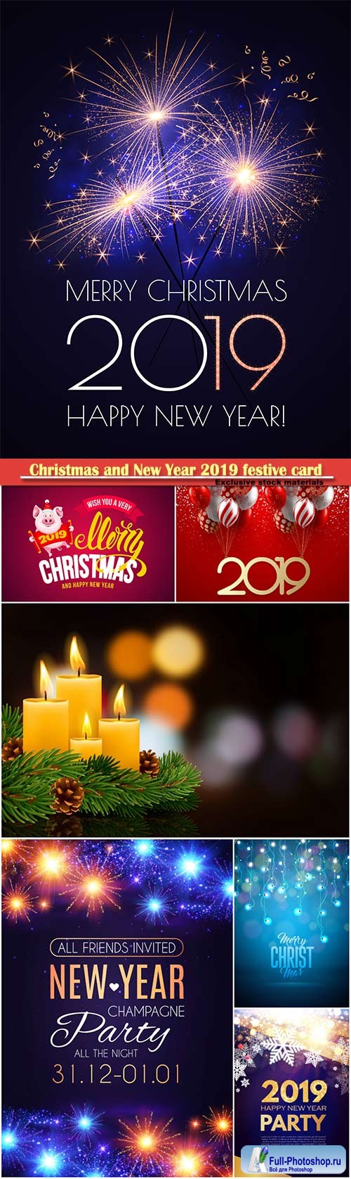Christmas and New Year 2019 festive card
