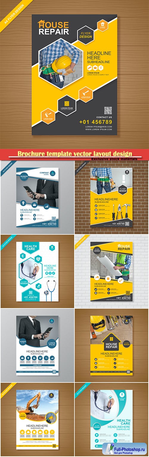 Brochure template vector layout design, corporate business annual report, magazine, flyer mockup # 246