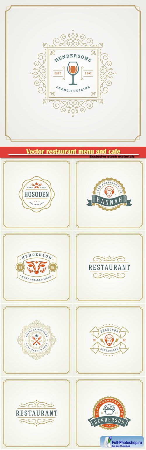 Vector restaurant menu and cafe badge