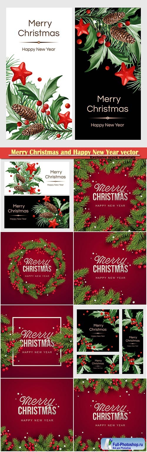 2019 Merry Christmas and Happy New Year vector design # 9