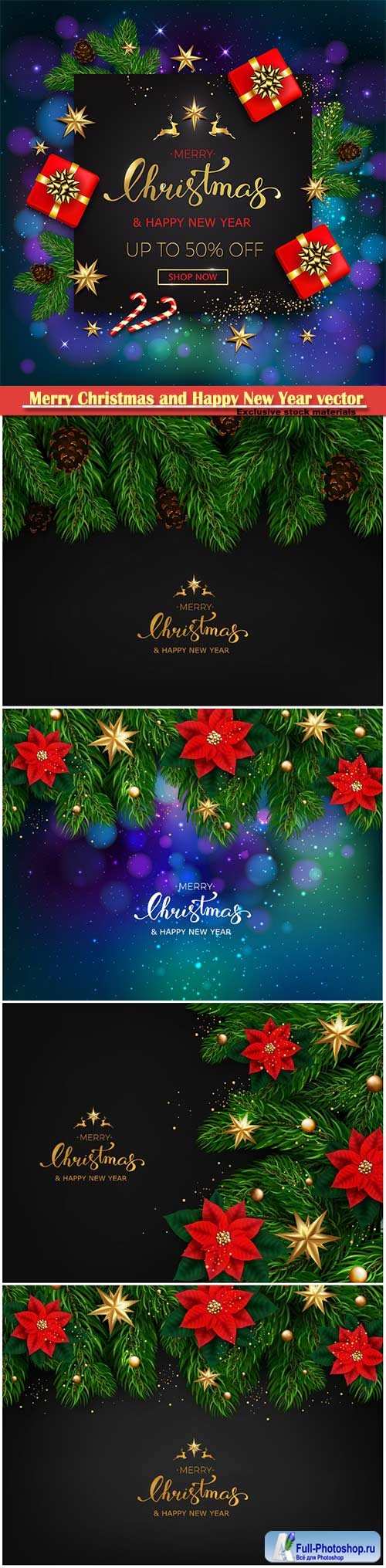 2019 Merry Christmas and Happy New Year vector design # 5