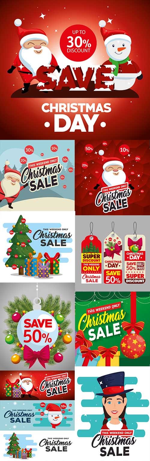 Christmas sale holiday special discount illustration