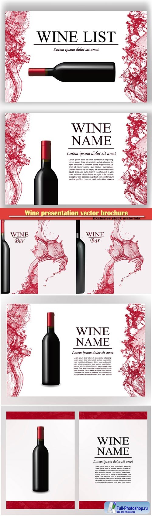 Wine presentation vector brochure