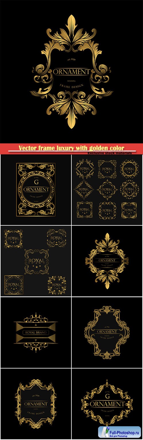 Vector frame luxury with golden color