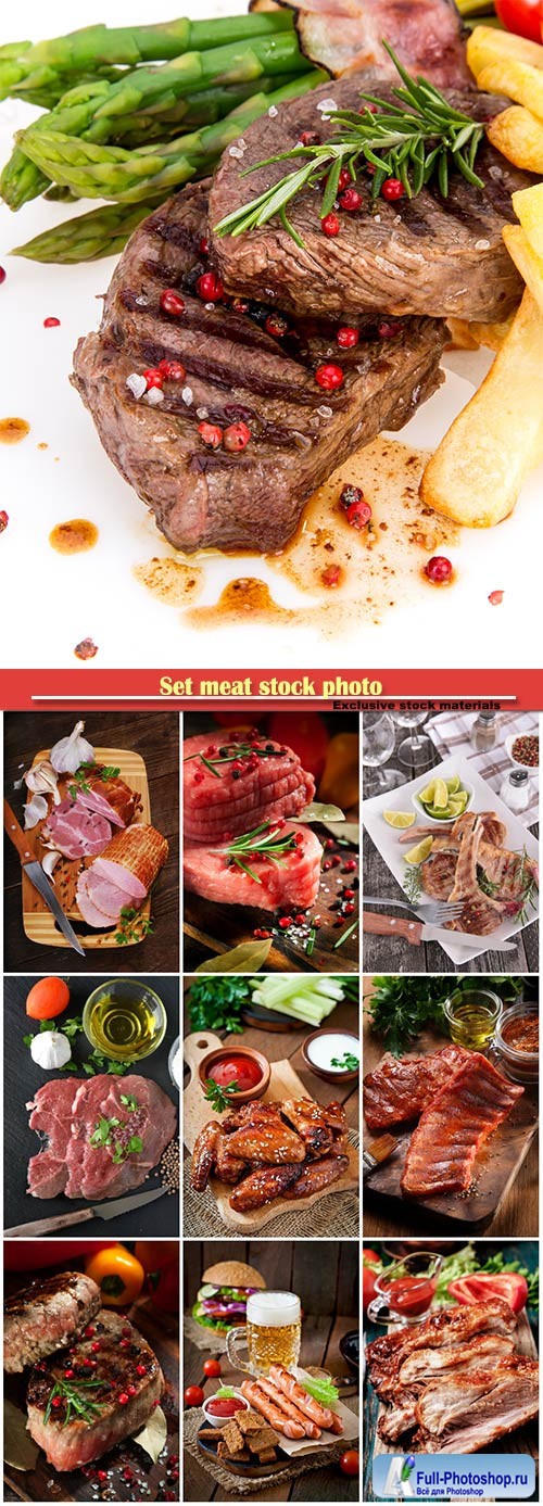 Set meat stock photo