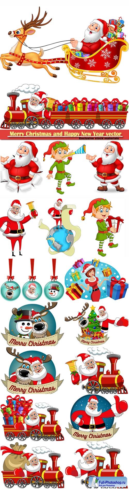 Merry Christmas and Happy New Year vector design # 16