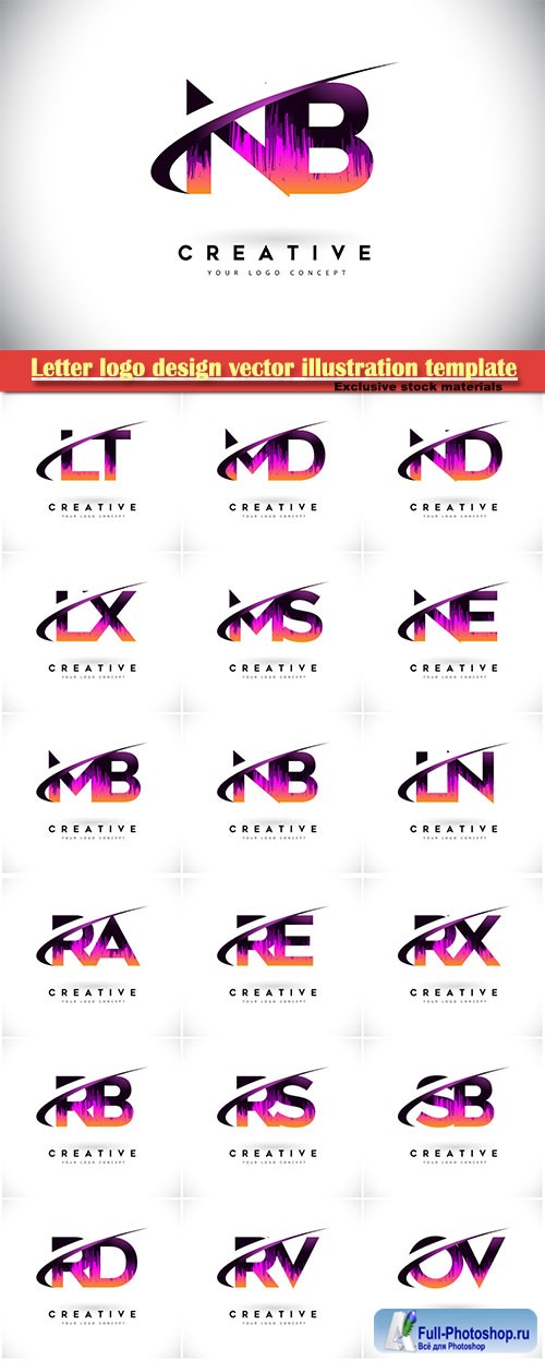 Letter logo design vector illustration template # 4