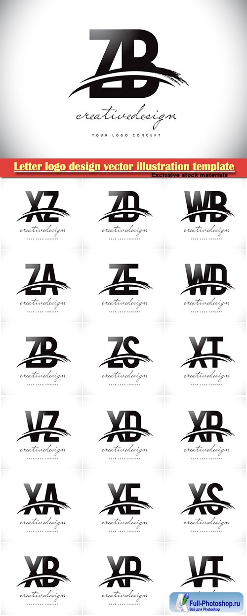 Letter logo design vector illustration template # 5