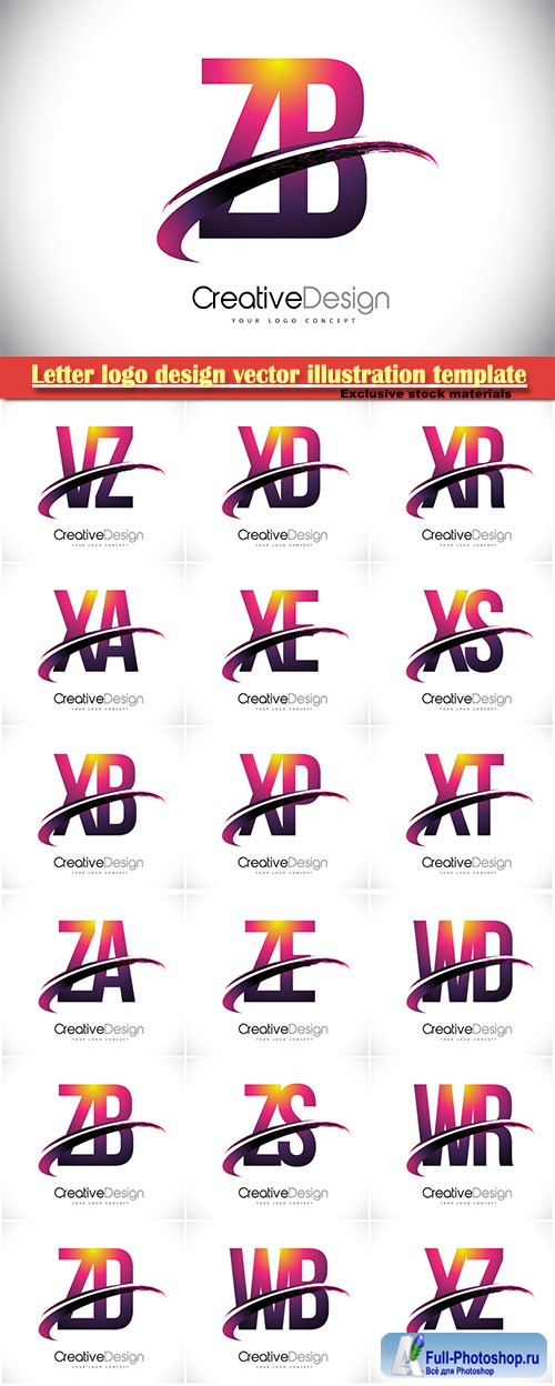 Letter logo design vector illustration template