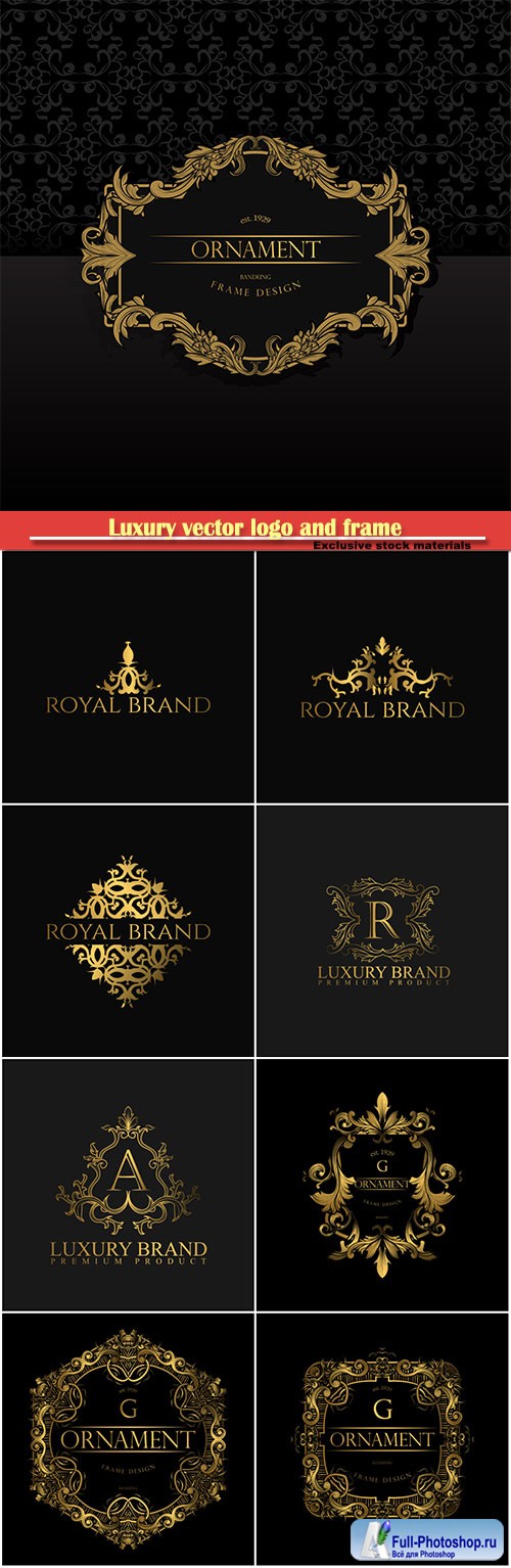 Luxury vector logo and frame