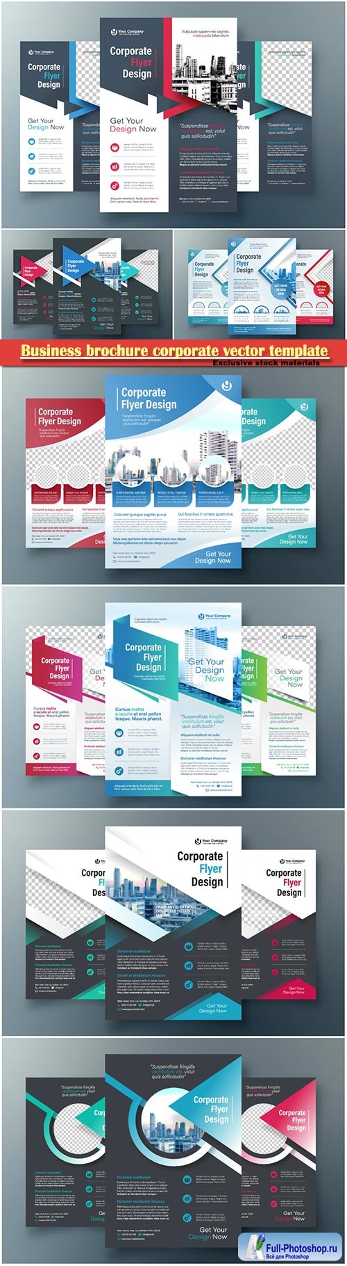 Business brochure corporate vector template, magazine flyer mockup # 11