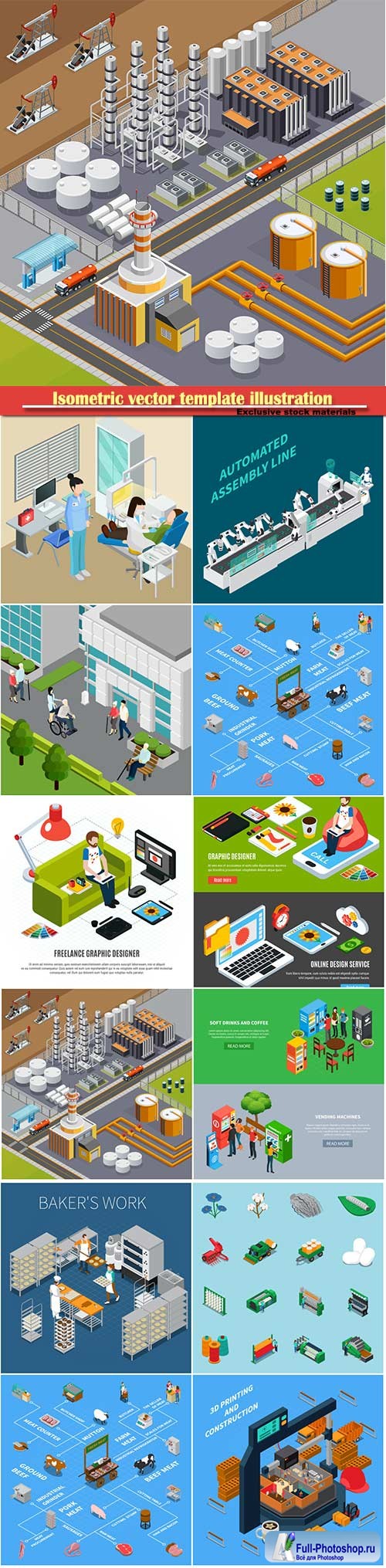 Isometric vector template illustration # 15