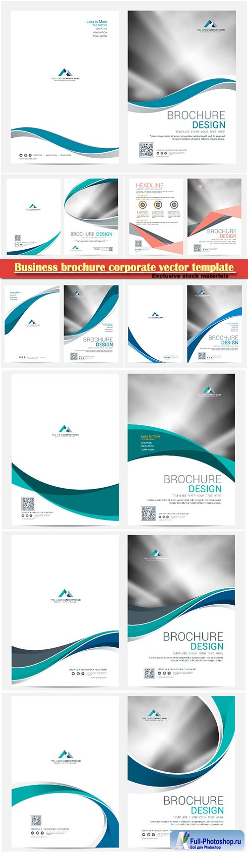 Business brochure corporate vector template, magazine flyer mockup # 24