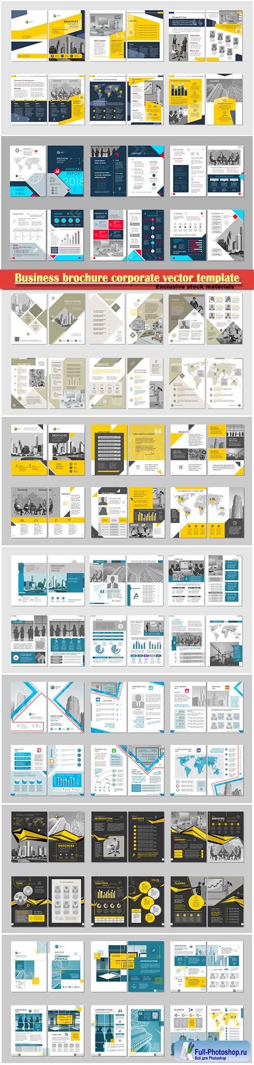 Business brochure corporate vector template, magazine flyer mockup # 27