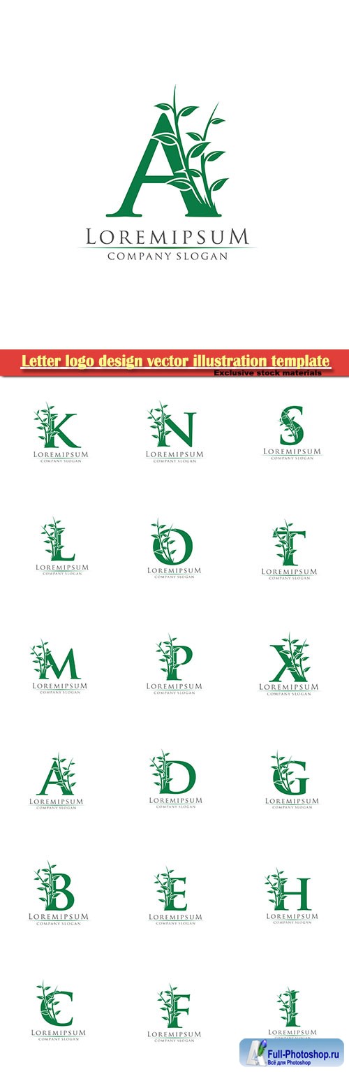Letter logo design vector illustration template # 19