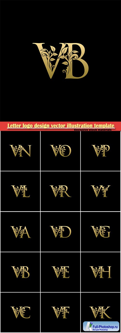 Letter logo design vector illustration template # 18