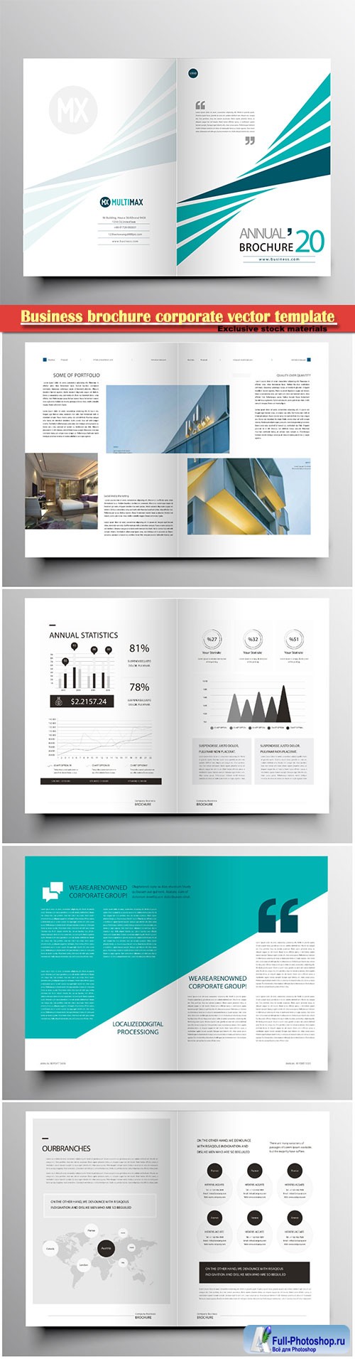 Business brochure corporate vector template, magazine flyer mockup # 47