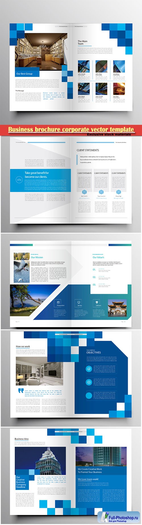 Business brochure corporate vector template, magazine flyer mockup # 50