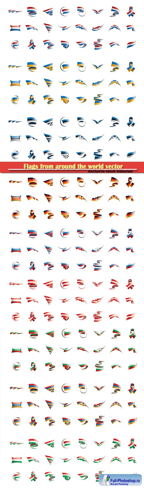 Flags from around the world vector illustration