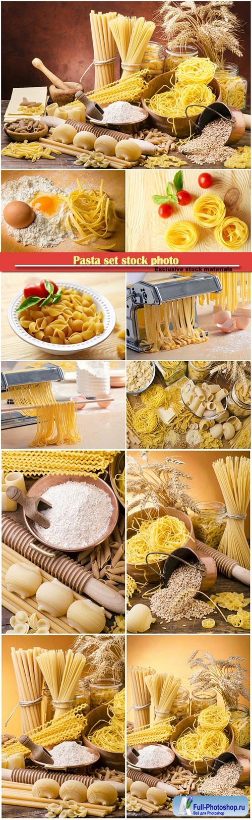 Pasta set stock photo