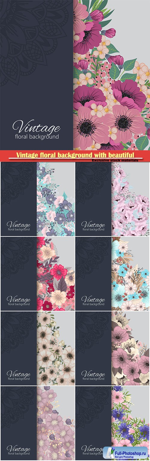 Vintage floral background with beautiful ornament