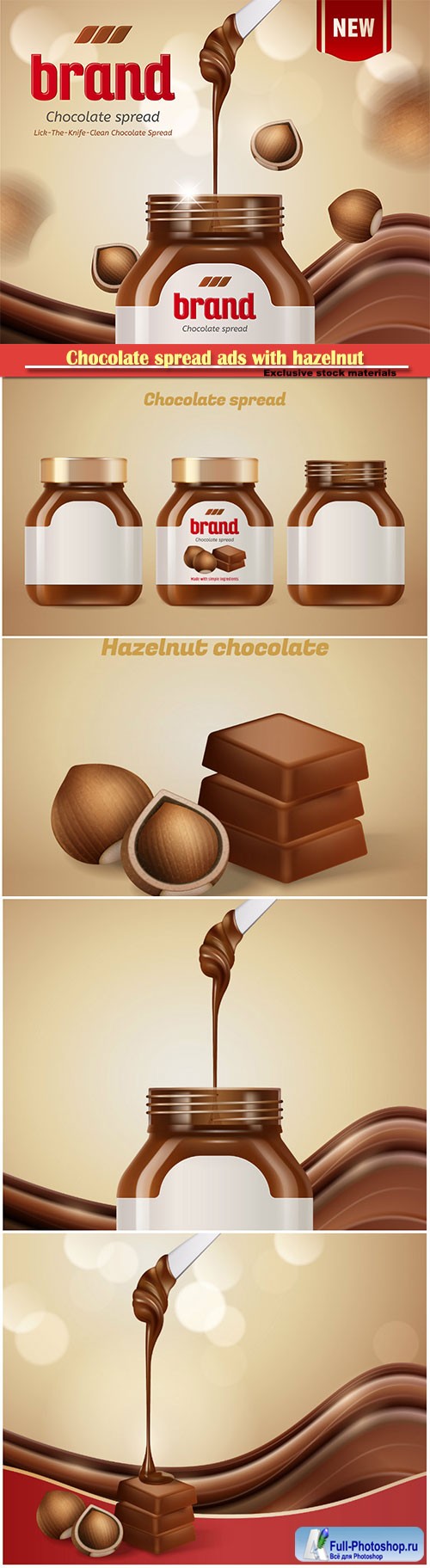 Chocolate spread ads with hazelnut and dripping paste in 3d illustration