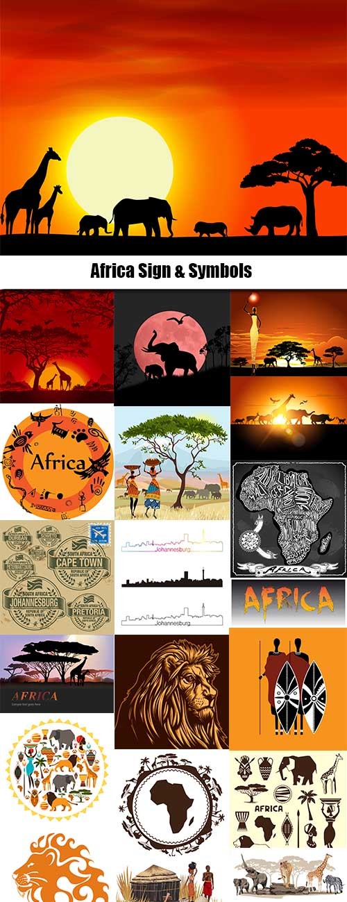 Africa Sign & Symbols - 25 Vector
