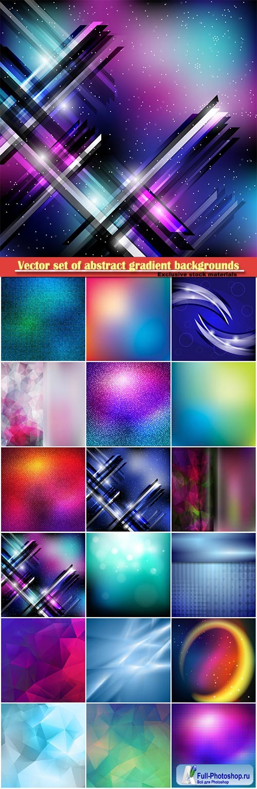 Vector set of abstract gradient backgrounds # 2