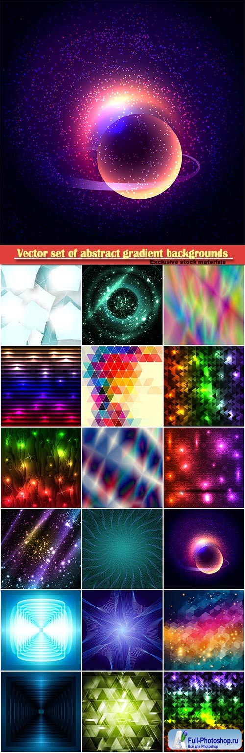 Vector set of abstract gradient backgrounds # 3
