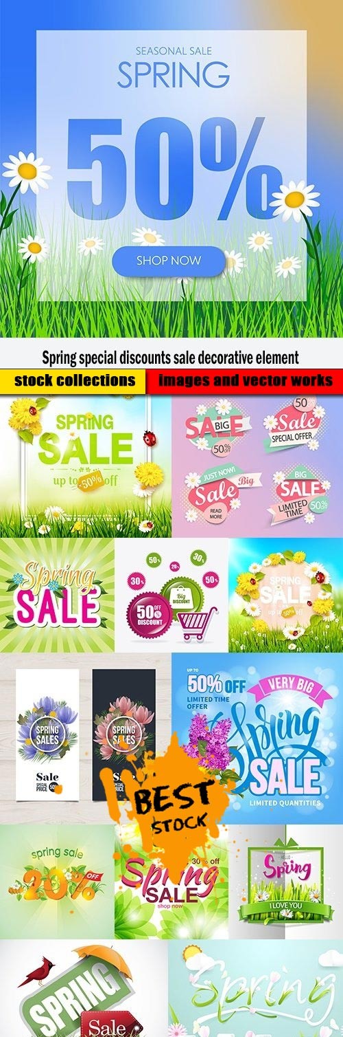 Spring special discounts sale decorative element