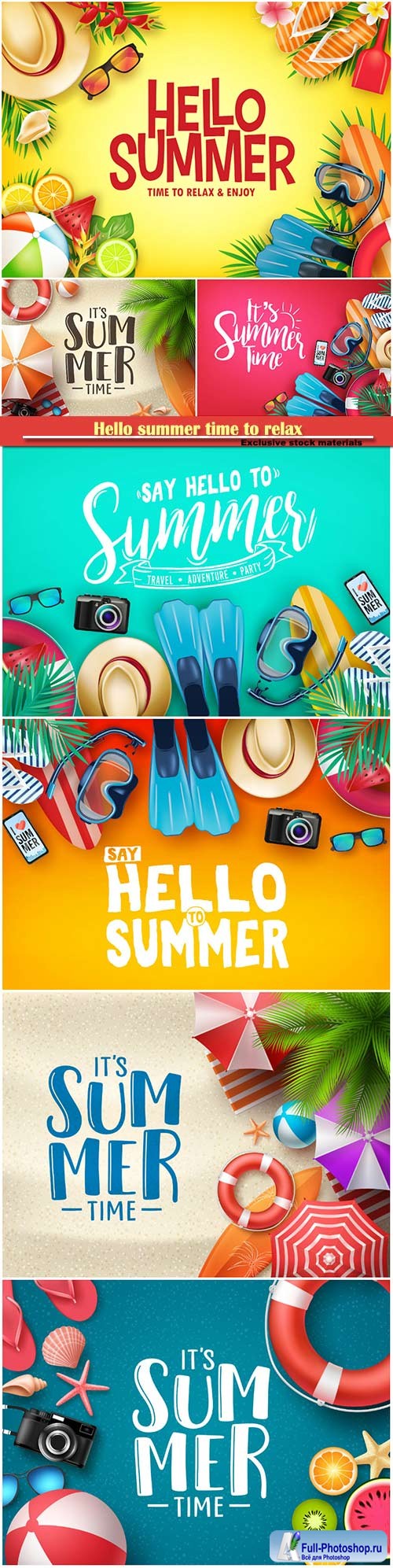 Hello summer time to relax and enjoy vector illustration # 2