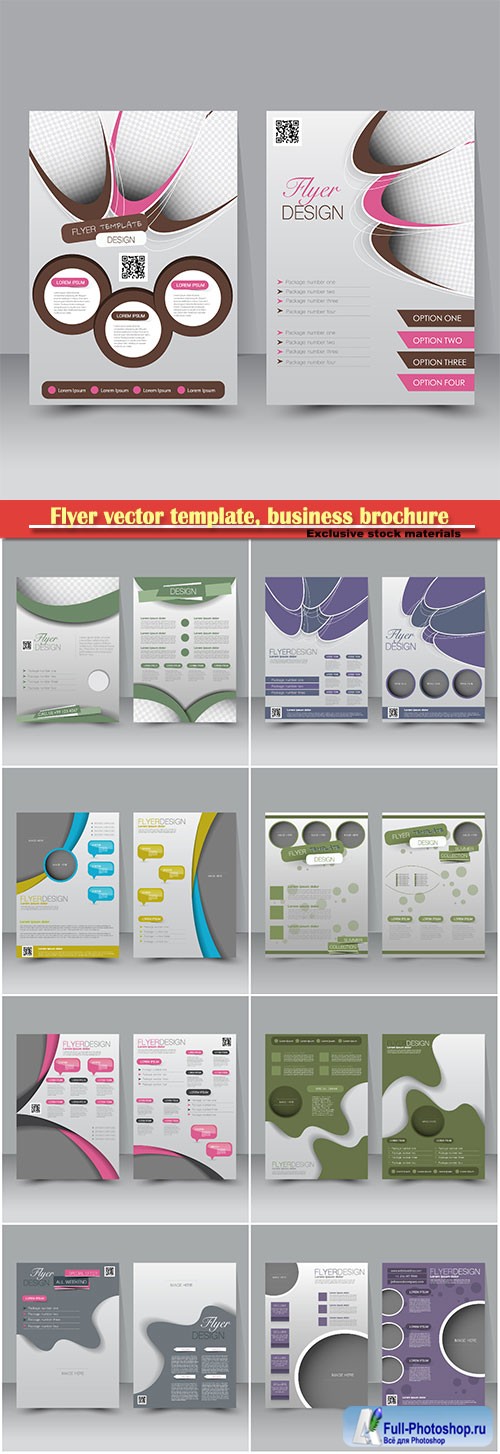 Flyer vector template, business brochure, magazine cover # 2