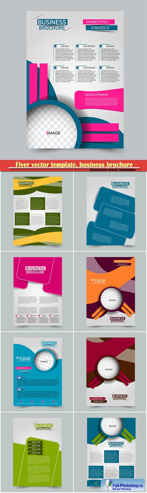 Flyer vector template, business brochure, magazine cover # 6