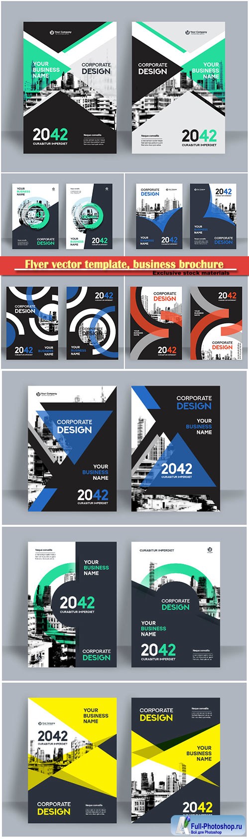 Flyer vector template, business brochure, magazine cover # 15