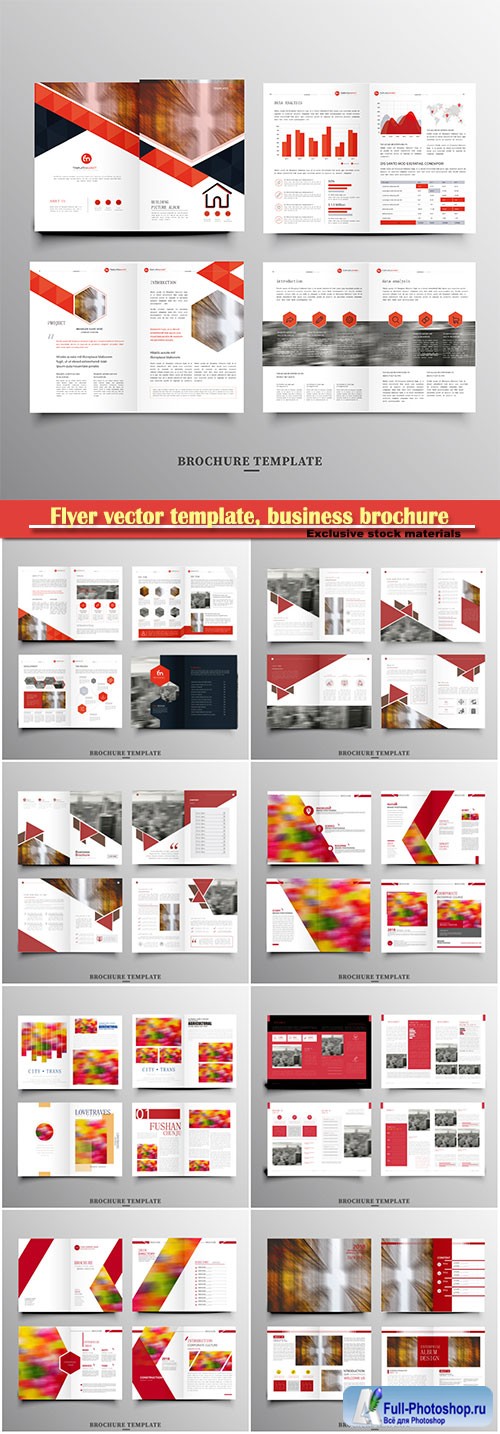 Flyer vector template, business brochure, magazine cover # 18