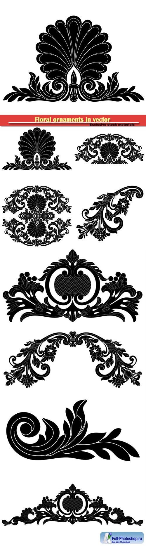 Floral ornaments in vector