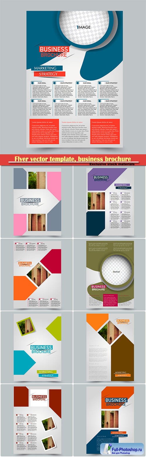 Flyer vector template, business brochure, magazine cover # 21