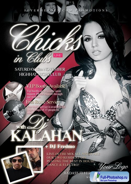 Chicks in Clubs psd flyer template