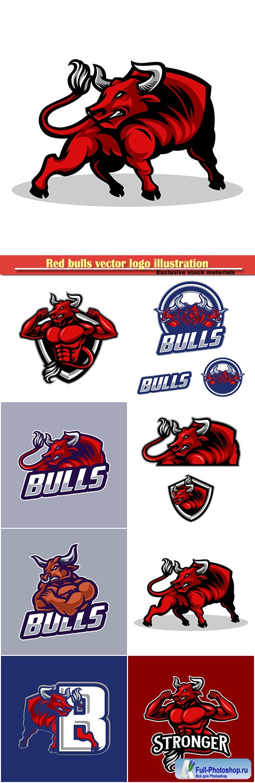 Red bulls vector logo illustration