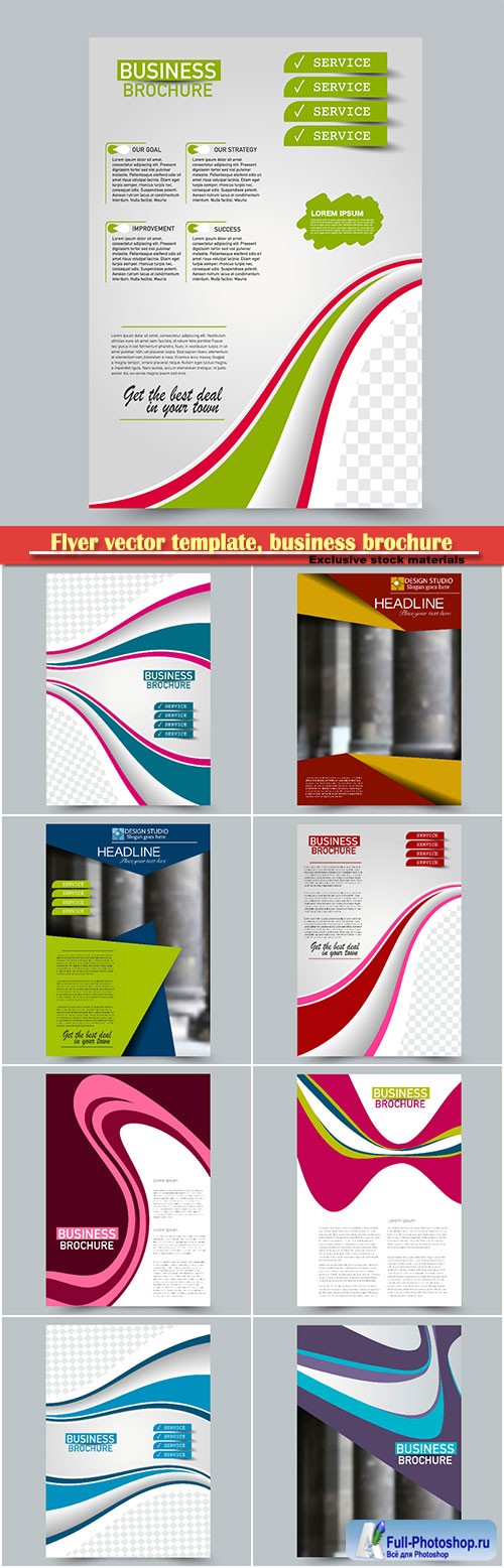 Flyer vector template, business brochure, magazine cover # 28