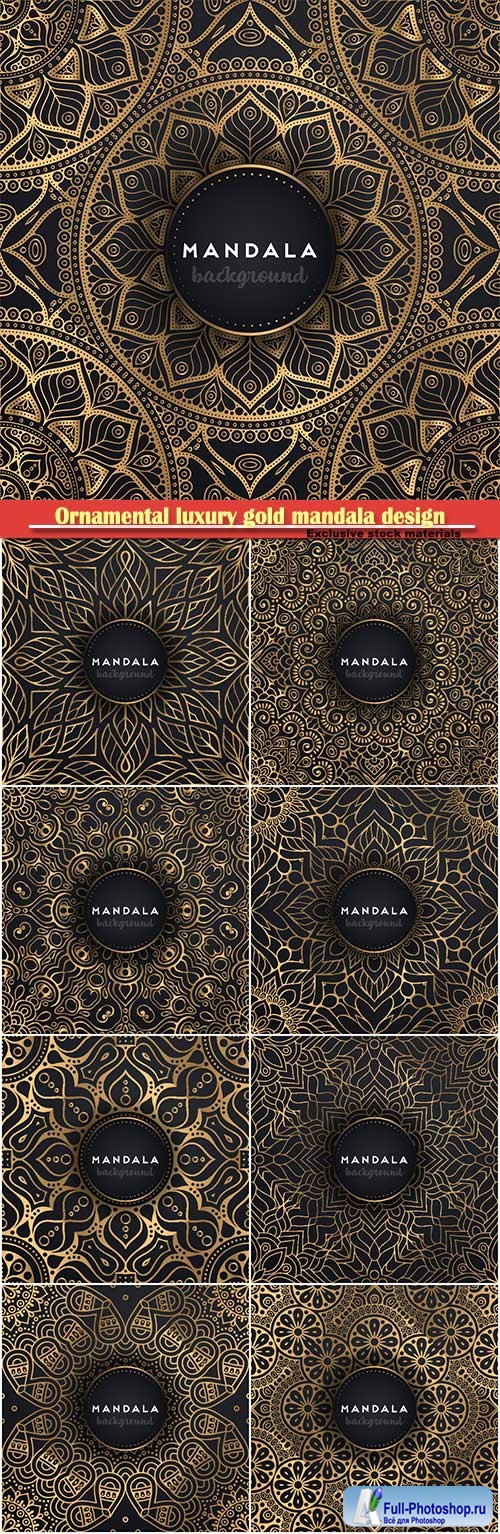 Ornamental luxury gold mandala design vector background