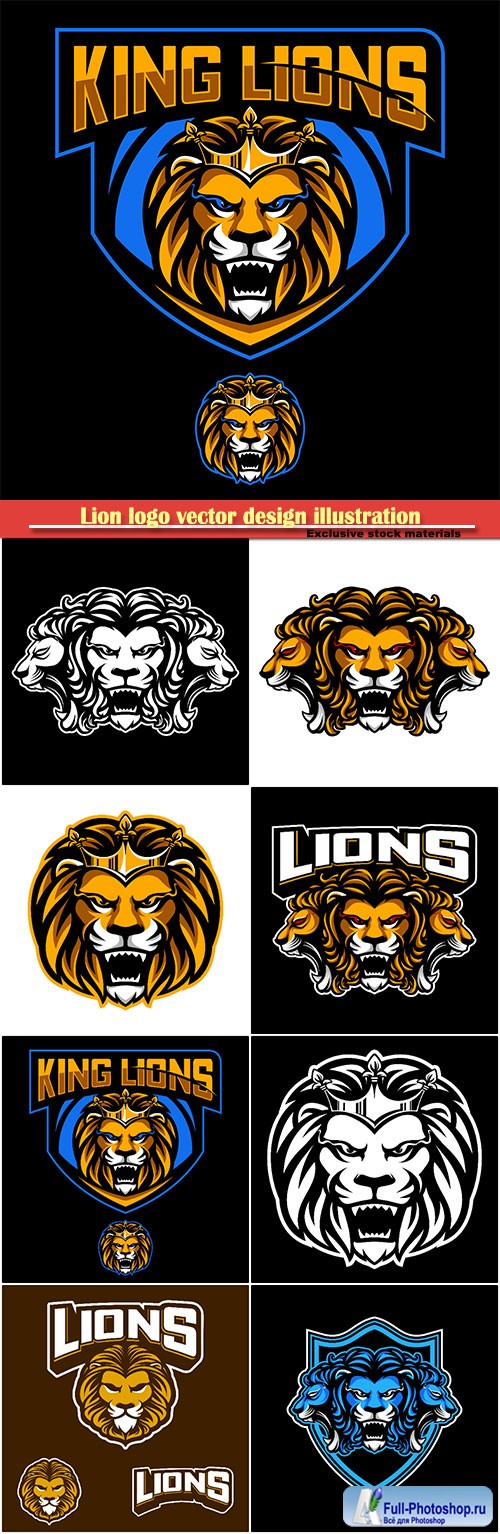 Lion logo vector design illustration