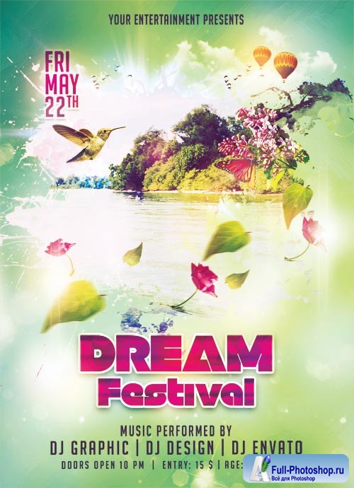 Dream Festival psd flyer template