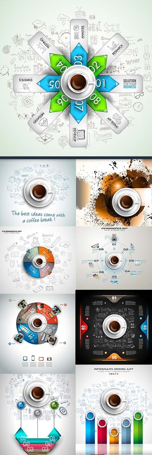 Coffe infographics modern Business elements collection