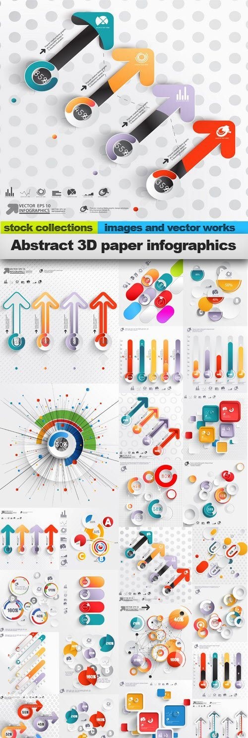 Abstract 3D Paper Infographics