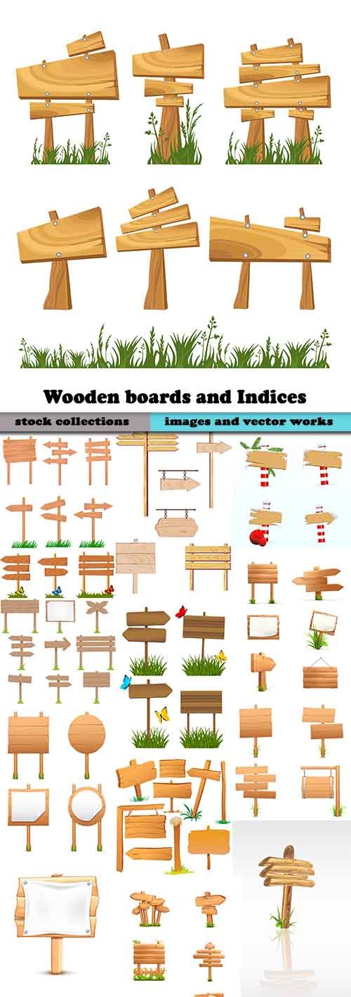 Wooden boards and Indices in vector - 25 Eps