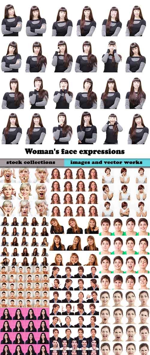 Woman's face expressions Stock images - 25 HQ Jpg