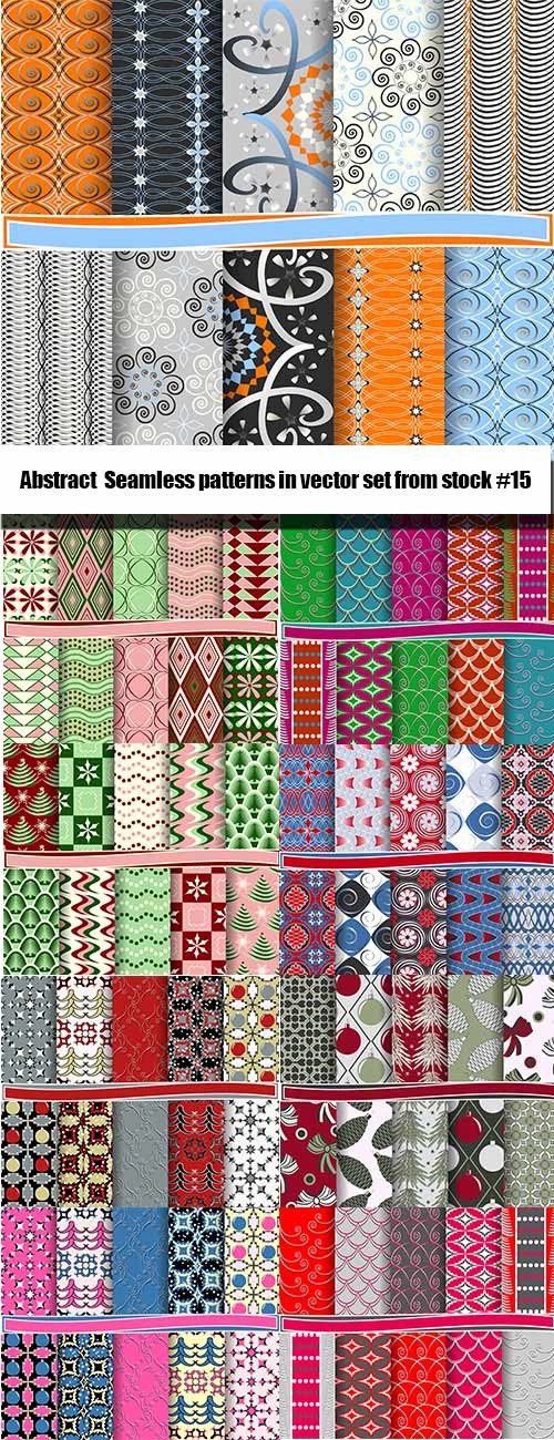 Abstract  Seamless patterns in vector set from stock #15 - 25 Eps